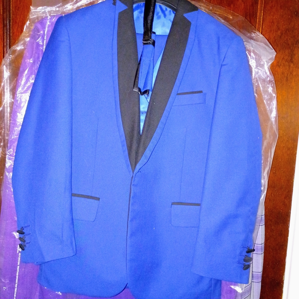 **Worn Once** Kids Blue and Black Formal Suit - Picture 2 of 7